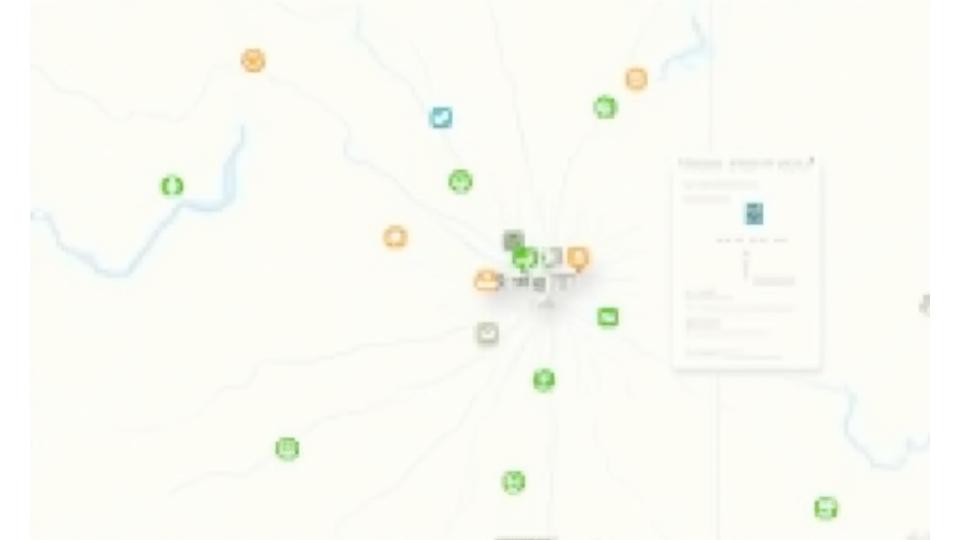Interactive map of Austin, Texas, highlighting various wellness businesses with location pins and a sidebar for filtering options like yoga studios, healthy cafes, and recovery centers. The map focuses on the 78704 area.