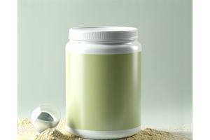 Large tub of high-quality protein powder with a scoop.