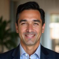 Portrait of Marcus Rodriguez, a calm and confident Hispanic man in his 40s